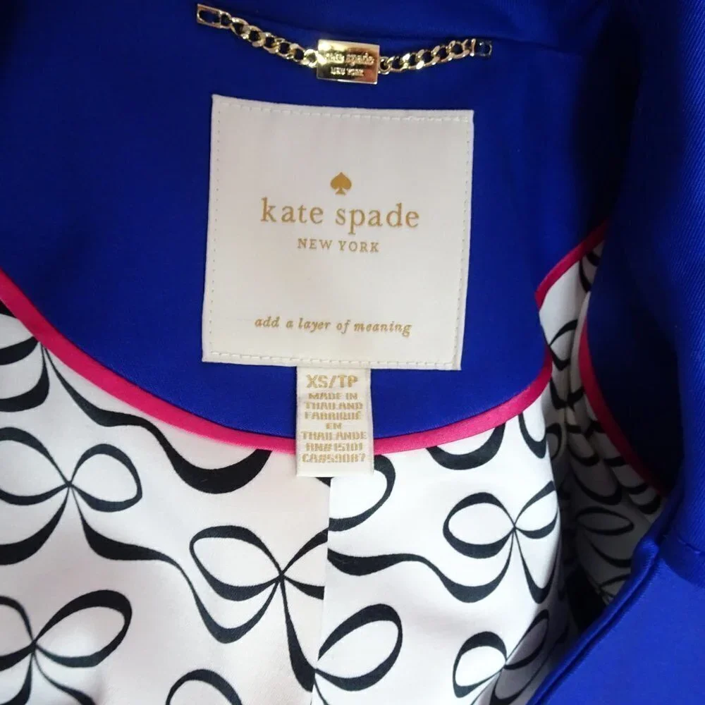 NWT Kate Spade Scallop Coat Hooded Raincoat Blue